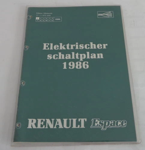 Manual De Taller Electricidad Esquemas Renault Espace 1986 - Imagen 1 de 1