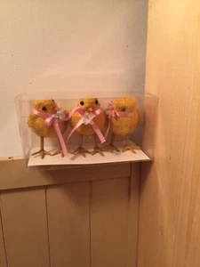 Set of 3 Ashland Yellow Hair Like Fur Easter Chicks 3" - Picture 1 of 2