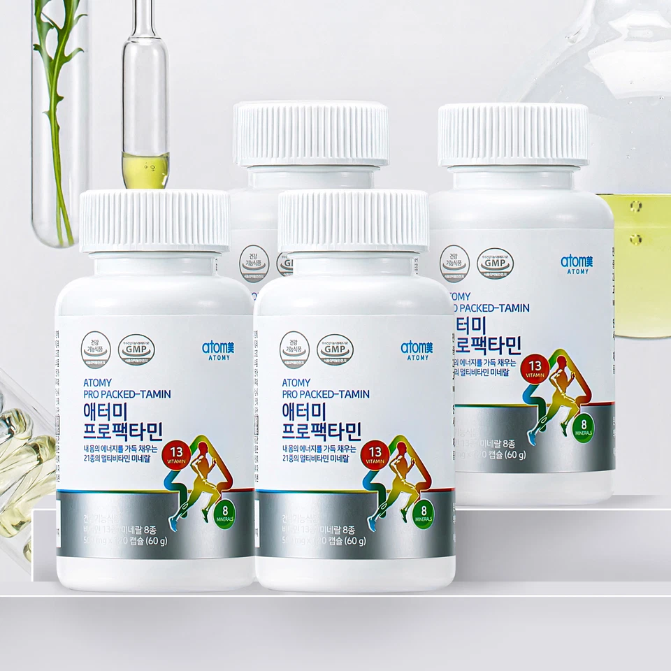 4 Packs Atomy Pro Packed-Tamin 21 Vitamins Minerals Energy 500mg 120pcs ea NEW - Image 1 of 1