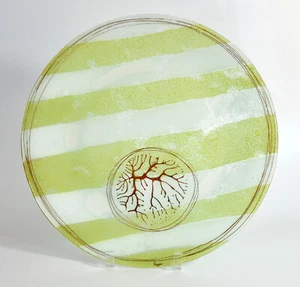 1957 -1964 Mid Century Higgins Glass Wide Stripe 17" Platter Studio Glass - Picture 1 of 3