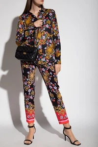 Auth Women's Versace Jeans Couture Trousers Sun Flower Garland Size - IT44 UK12 - Picture 1 of 18