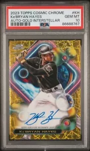 2023 Topps Cosmic Chrome Ke'Bryan Hayes Auto Gold Interstellar CCA-KH /50 PSA 10 - Picture 1 of 2