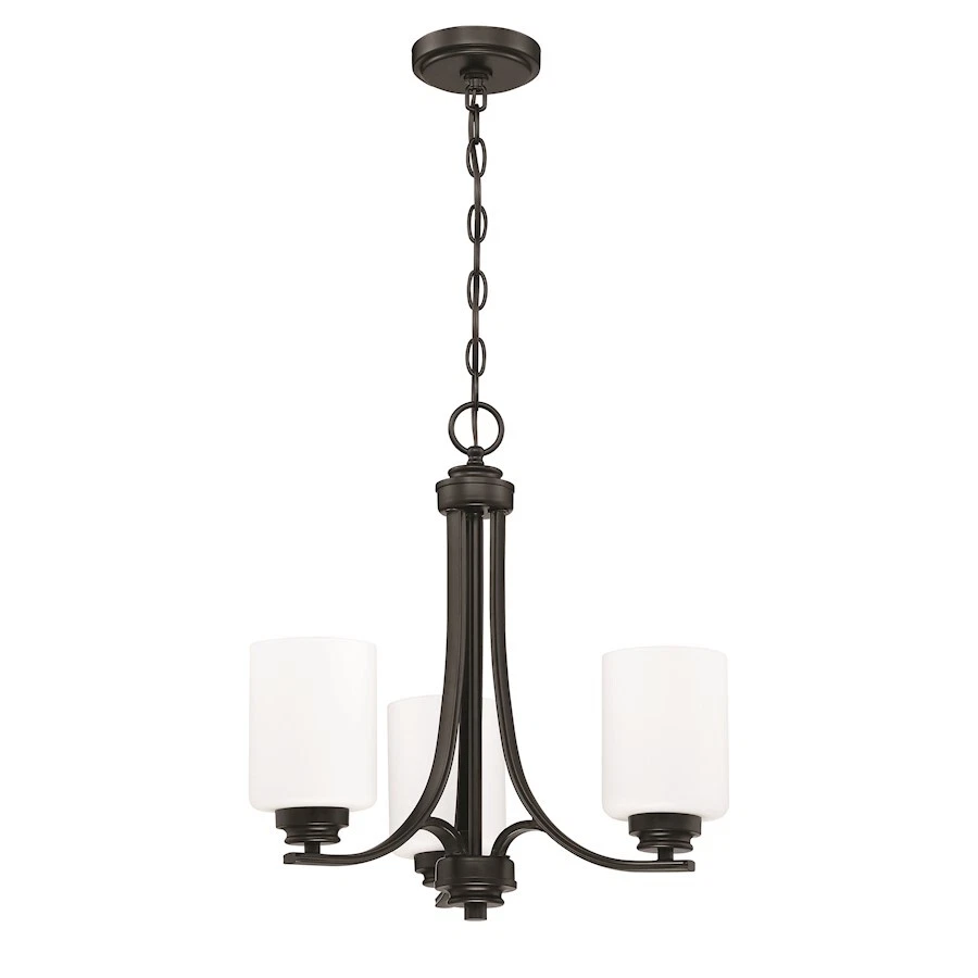 Craftmade Bolden 3 Light Chandelier, Flat Black/Frosted - 50523-FB-WG - Image 1 of 1