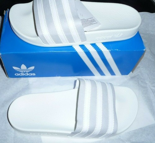 Adidas Originals Womens unisex Adilette Slides Cloud White Off White SIZE 5
