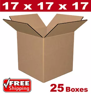 25 - 17x17x17 Cardboard Boxes Mailing Packing Shipping Box Corrugated Carton - Picture 1 of 1