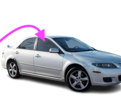 Fits: 2003-2008 Mazda 6 - 4DR Sedan Passenger Side Right Front Door Window Glass - Image 1 of 4