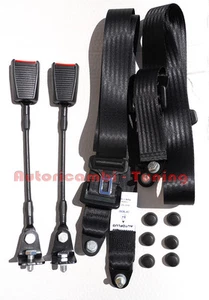 Black Static Seat Belts For FIAT 500 F L R - Picture 1 of 3