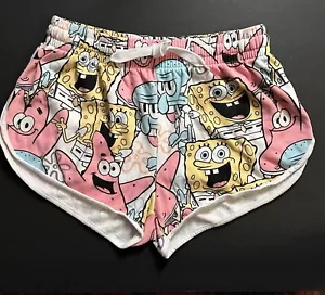 Spongebob Squarepants Juniors Short Shorts Size Large - Picture 1 of 8