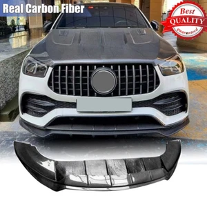 For Benz W167 C167 GLE450 GLE53 GLE63 Coupe 20-24 Real Carbon Front Bumper Lip - Picture 1 of 13