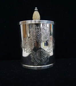 F.S.E. Indian Sterling Silver Tea, Candy, Spice Jar / Hinged Canister - Picture 1 of 11