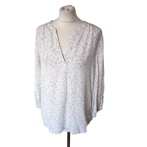Pure Collection Relaxed 100% Silk Grey & White Snakeskin Blouse Shirt UK 10 - Picture 1 of 12