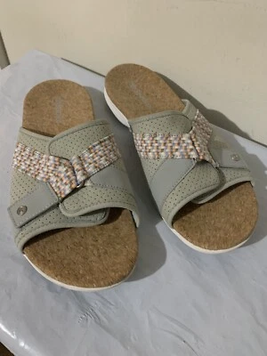 Женские ортопедические сандалии-шлепанцы Spenco Genny клетчатые пробковые зеленые размер 12B - Изображение 1 из 4