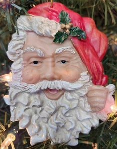 Vintage Old World Resin Santa Claus Double Sided Christmas Ornament 4” - Picture 1 of 5