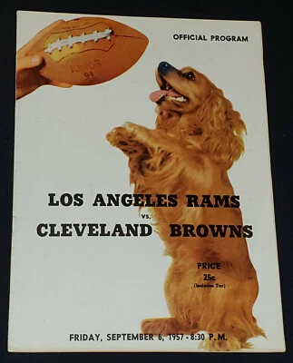 1957 - LOS ANGELES RAMS vs CLEVELAND BROWNS - NFL - PROGRAM - ORIGINAL - Image 1 of 4