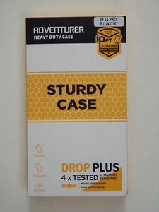Adventurer Heavy Duty Sturdy Case for iPhone 15 Pro Drop Tested - Clear / Black - Zdjęcie 1 z 8