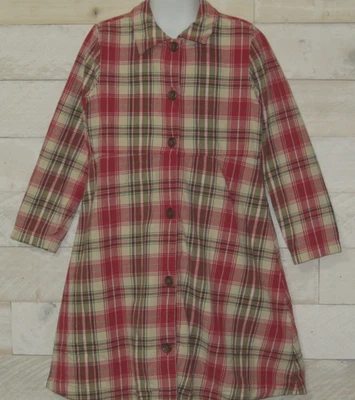 HANNA ANDERSSON Flannel Dress Classic Plaid Christmas Holidays 120 Girls 6-7 - Image 1 of 3