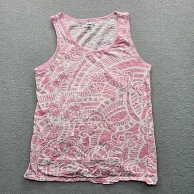 Camiseta sin mangas Old Navy juvenil talla XL rosa blanco floral algodón Foto 1 de 4
