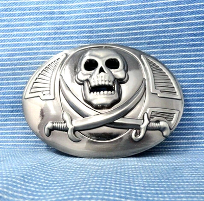 Пиратский череп ремня пряжка Scimitar мечи мотоциклиста Хэллоуин косплей винтажный .GTA505 - Изображение 1 из 4