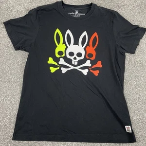 Psycho Bunny T Shirt Mens 5 M Triple Big Skull Rabbit Graphic Logo Designer Golf - Picture 1 of 10