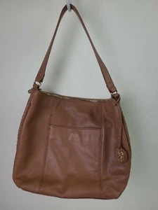 Tommy Bahama Brown Leather Bucket Tote Purse Handbag EUC - Picture 1 of 8