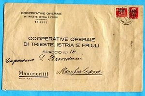 TRIESTE AMG VG IMPERIAL TYPE £.5 and £.2 on letter MANUSCRIPT RATE (264350) - Picture 1 of 2