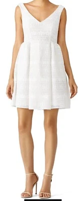 Red Valentino Women’s Floral Macrame Lined Mini Dress Pockets White Sz 46/10 - Image 1 of 4