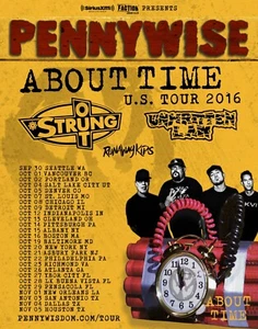 PENNYWISE / STRUNG OUT /UNWRITTEN LAW "ABOUT TIME U.S. TOUR 2016 ***SIGNED - Picture 1 of 3