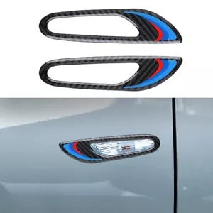 Carbon Fiber Car Side Turn Signal Light Frame Trim Cover For BMW 3 5series 05-12 - Picture 1 of 3
