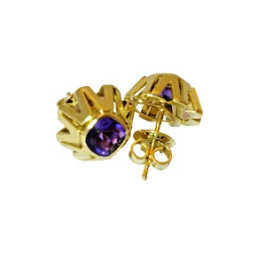 Ohrstecker 14k GELBGOLD Cushionschliff Amethyst 0,95 ct - Bild 1 von 7