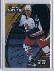 2002 Be A Player Signature Series Autographs Gold #71 Rostislav Klesla Auto