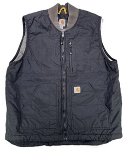 Carhartt Men’s Rain Defender Full-Zip Quilted Work Vest Outdoors Black Size XL - Picture 1 of 8