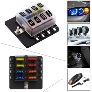 8 Way Circuit LED Fuse Box Holder ATO Waterproof Terminal Block Universal - Picture 1 of 7