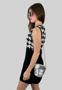 Vintage Silver Chainmail Ladies Cross Body Small Evening Party Bag Retro - Picture 1 of 5