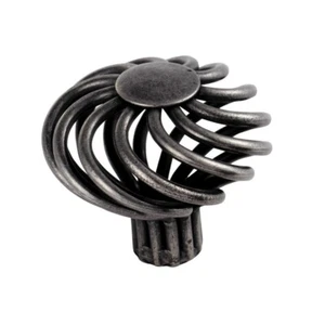 Bouton de cage en acier FTD1220-AS bouton champignon acier antique/finition polie - Photo 1/3