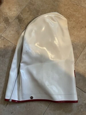 "Carrito de golf de vinilo blanco de 20"" con cubierta para capucha de lluvia 3 broches de presión 1 ranura y 2 tiradores de cremallera" Foto 1 de 4