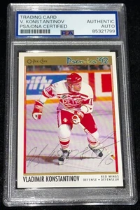 Vladimir Konstantinov 1991-92 OPC Premier #118 Signed Rookie Card Auto (RC) PSA - Picture 1 of 2