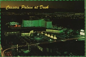 Vintage Nevada NV Las Vegas Casino Postcard Caesars Palace Hotel at Dusk  - Picture 1 of 4