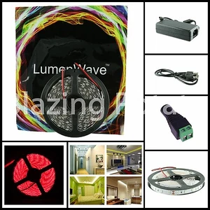 LW 5M 5630 SMD IP20 Flexible 300 LED Strip Lights Kit -White PCB- Red - Picture 1 of 12