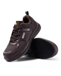 FitVille Men Steel Toe Work Shoes Boots Extra Wide Safety Work Non-slip Size 8 - Picture 1 of 8