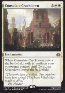 3X CONSULATE CRACKDOWN 011/184 AETHER REVOLT MTG MAGIC LP X3 - Picture 1 of 1