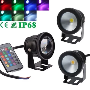 Black IP68 10W LED Underwater RGB Spot Flood Light Pond Pool Path Lighting Lamp - Picture 1 of 9