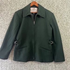 RZR Weather Wise Damen Jacke S Wolle Grün Full Zip Cinched Waist Cabin Chic - Bild 1 von 10