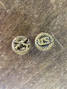 Vintage US Army Infanterie Kranz Clip On Schmuck Ohrringe - Bild 1 von 4