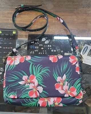 NWT Old Navy Crossbody Bag Purse Colorful Floral Print Detachable Strap 10.5 X 7 - Image 1 of 4
