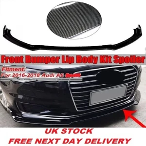 Audi A6 C7 2016 2017 2018 Front Bumper Lip Spoiler Chin Splitter Carbon Print - Picture 1 of 3