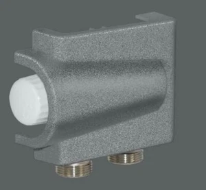 Zehnder Abdeckplatte Anschluss-Armatur Vario grey-aluminium BLV cover plate H50 - Bild 1 von 4