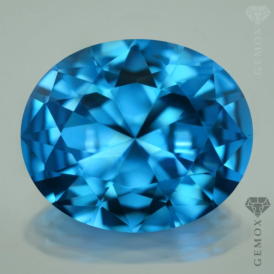 Spinel Authentic Loose Gemstone Oval Cut LabGrown Faceted Aquamarine Blue Stone - Image 1 of 4