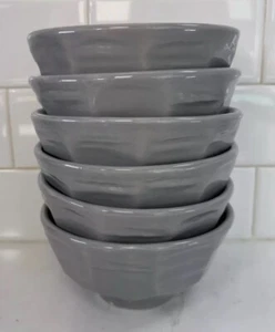 6-Michael Haigh for West Elm Grey Cereal Soup Bowls 5.75" Hexagon Sides - Picture 1 of 24
