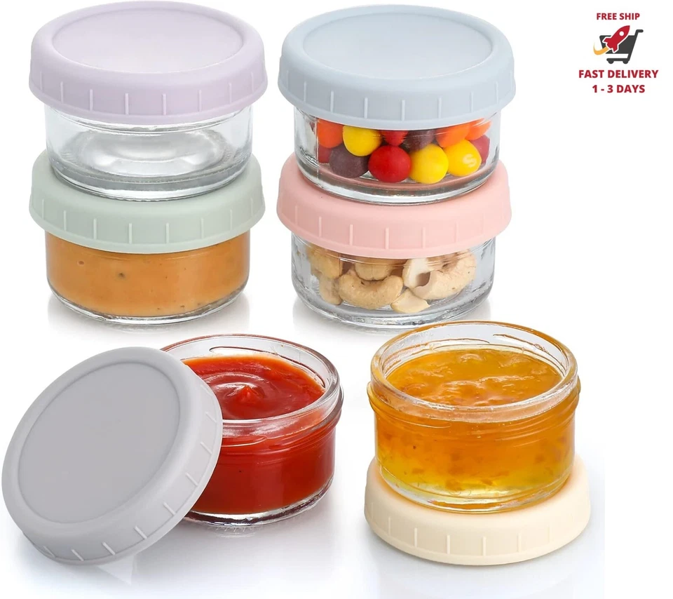 Condimentario pequeño de vidrio con tapa Foto 1 de 4