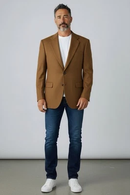 Patrick James Reserve Men 100% Cashmere Brown Sport Coat Blazer - Image 1 of 4